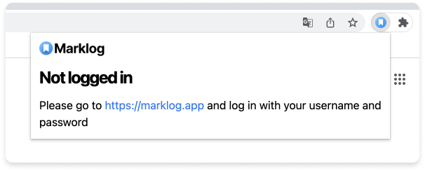 Log In to Marklog to use the browser extension